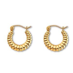14K Yellow Gold Hollow Hoop Earrings By Tehrani Jewelry